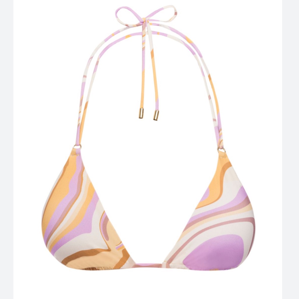 Monday Swimwear Lavender, Peach & Cream Swirl Triangle Bikini Top